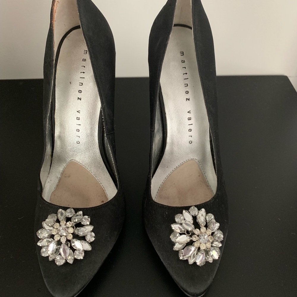Black satin shoes